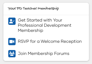 Get stared with your Professional Development Membership, RSVP for a Welcome Reception and join membership forums.
