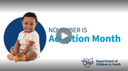 November is Adoption Month. Photo of baby.