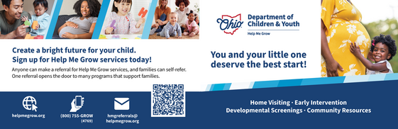 DCY Help Me Grow, Create a bright future for your child: Home Visiting, Early Intervention, Developmental Screenings and Resources