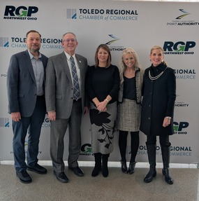 Joe Cappel, Joel Potts, Wendy Gramza, Chase Eikenbary, and Wendy Pestrue at the Toledo Regional Chamber of Commerce