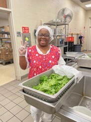 Fresh, hydroponic lettuce was served up at East High School for lunch. 