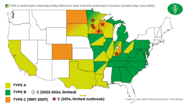 Distribution of aMPV in the US as of June 2024