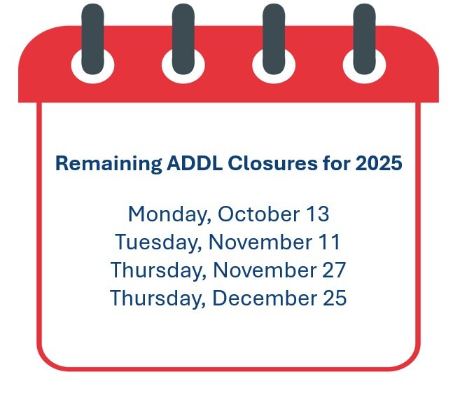 Remaining ADDL Closures for 2025
