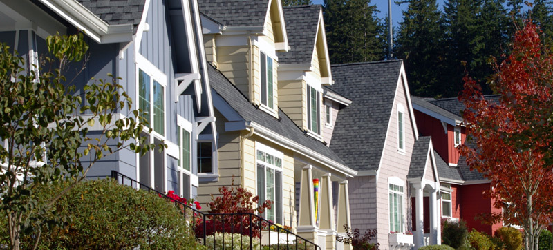 row of houses in a neighborhood in Ohio