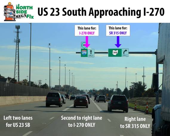 US 23 SB Lane Assignments