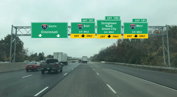 Rendering of Overhead Signs for New Ramp