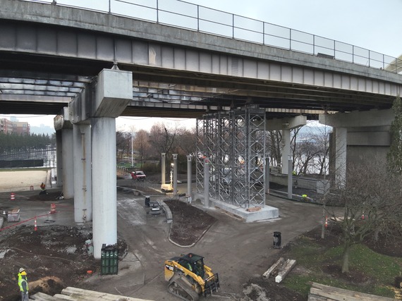 Shoring Towers Relocated