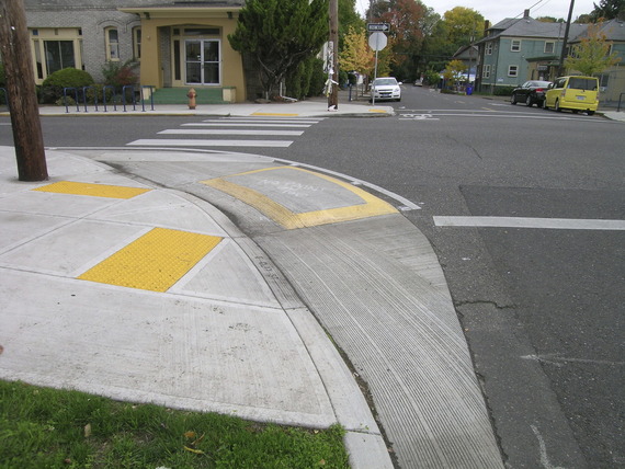 Truck apron at intersection.