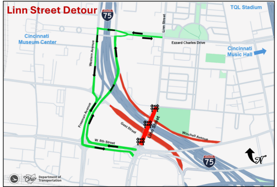 Linn Street detour
