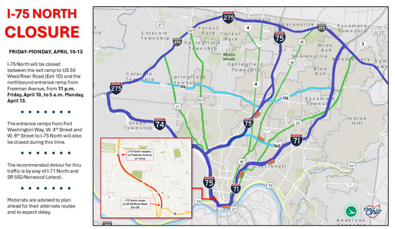 I75 North detour map