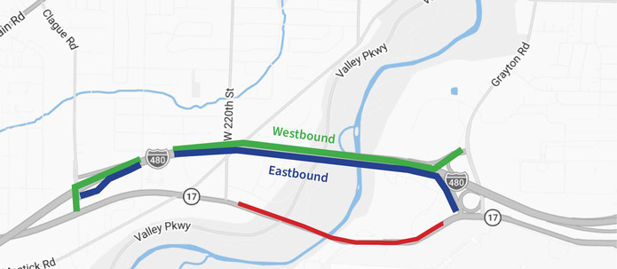 Detour routes for SR 17 bridge closure.