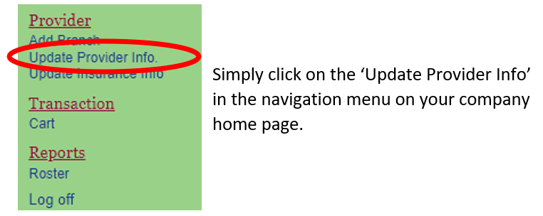 Update Provider Info - Arrow