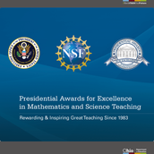 U.S. presidential seal, National Science Foundation seal and Presidential Awards in Mathematics and Science Teaching seal.