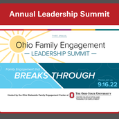 Image of Ohio Family Engagement logo and details about the leadership summit that are available in the article.