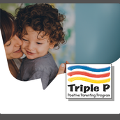 Mother kissing her child on the cheek and the Triple P logo in the corner.