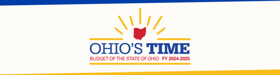 Ohio's time logo featuring a rising sun.