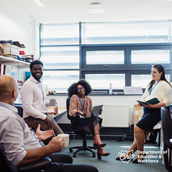 Teachers in the teacher's lounge.