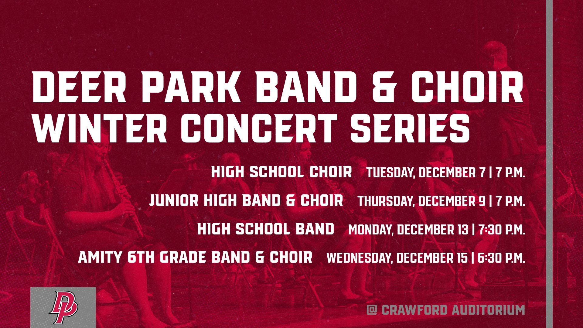 Updates to Winter Concert Schedule