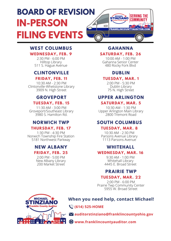 2022 BOR In-Person Filing Events