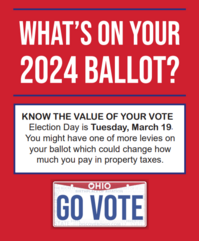 A graphic depicting the 2024 Value of your Vote mailer, sent to Franklin County residents who will have a levy on their upcoming March ballot. 