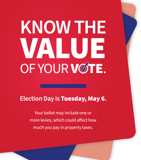Know the Value of your Vote graphic reminder that election day is Tuesday, May 6. 
