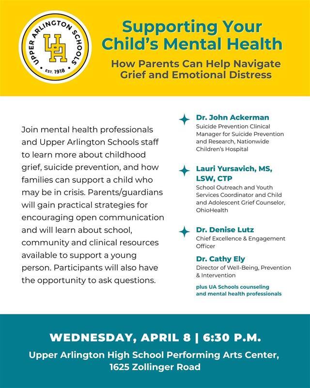 UA Child Mental Health Support Flyer