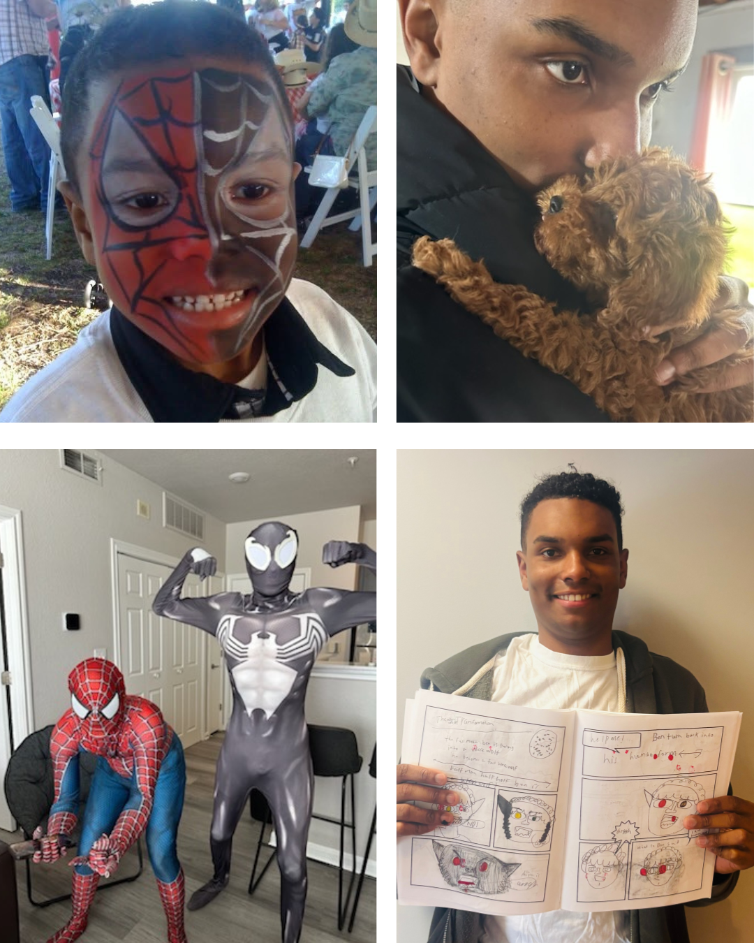 Malik as Spiderman