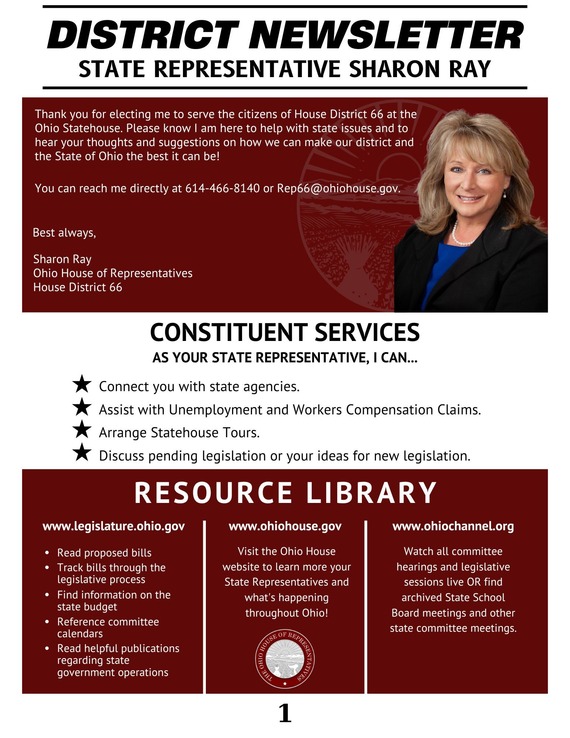 Ray 1 Newsletter