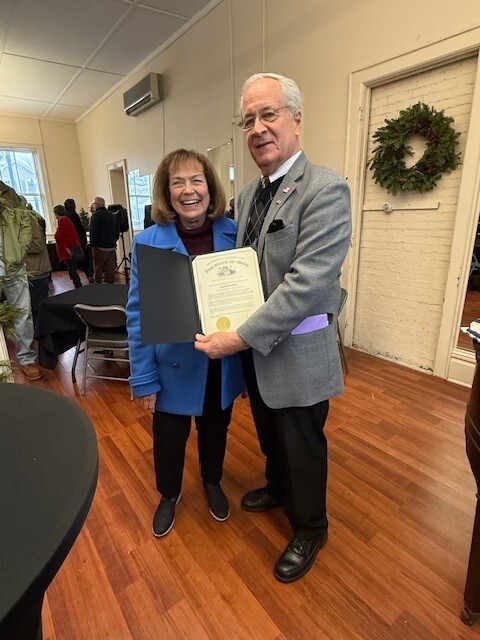 Presenting a commendation to Mayor Forthofer for his years of service for the city of Vermillion