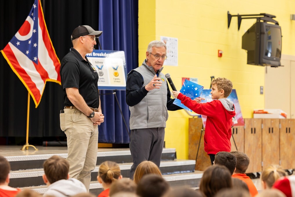 Rep. Holmes with Lt. Governor Tressel and a student