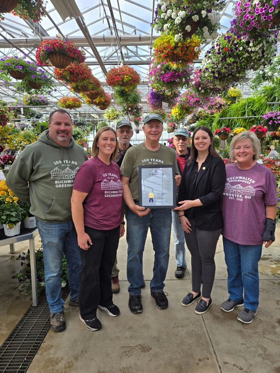 Rep. Craig celebrating 100 years of Buchwalter Greenhouse