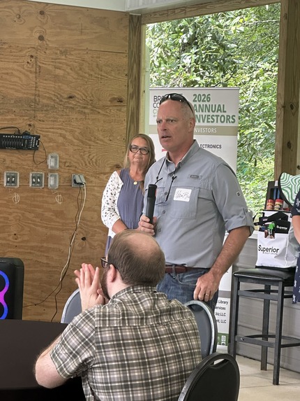 Rep. Bird speaking at the event