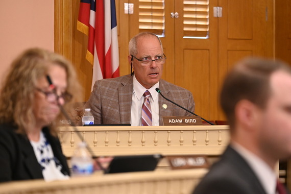 Rep. Bird in a meeting