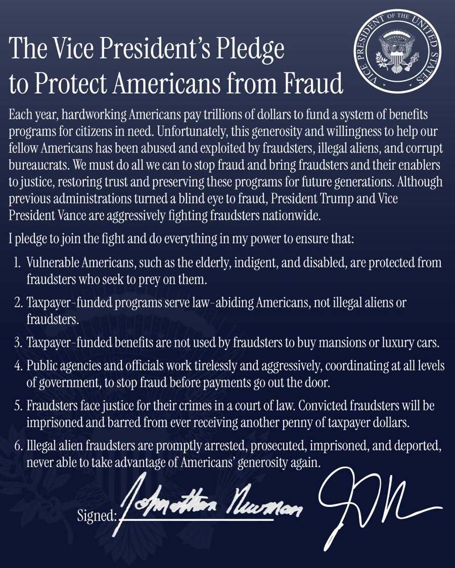 Joining VP Vance’s Pledge To Fight Fraud In Ohio