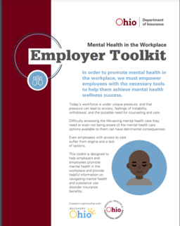 picture of cover of mental health employer toolkit booklet