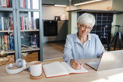 picture of older lady on webinar