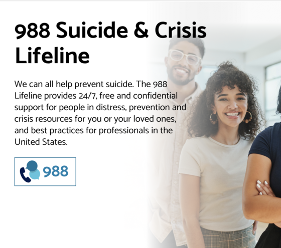 988 Suicide and Crisis Lifeline
