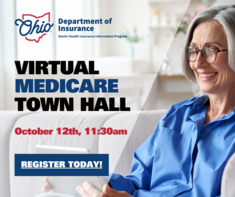 picture of lady on computer - Medicare Town Hall ad