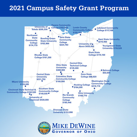 2021 Campus Safety Grant Program Map 