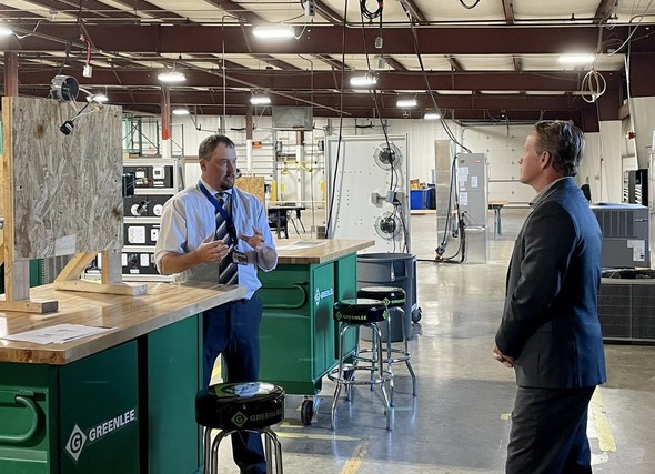 Lt. Governor Husted learns about the training programs that Fairfield Workforce Center offers.