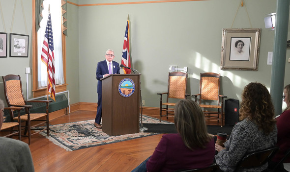 Governor Mike DeWine visits South Charleston to announce the second round of Ohio BUILDS water infrastructure grants. 