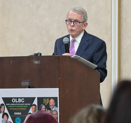 Governor DeWine speaks to attendees of the Ohio Legislative Black Caucus' networking event on Minority Business Day.