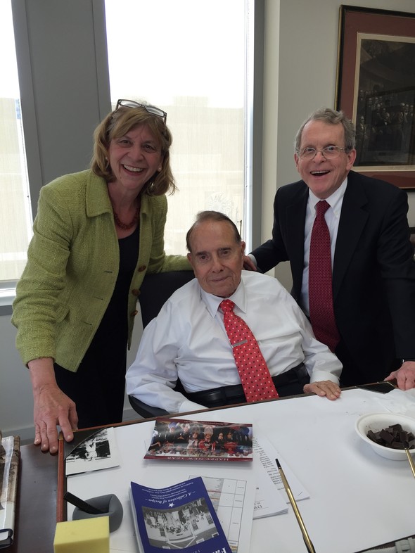 Ohio First Lady Fran DeWine, U.S. Senator Bob Dole, and Ohio Governor Mike DeWine