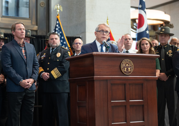 Governor DeWine and Lt. Governor Husted were joined by legislators and first responders to announce a proposal to award $250M in grants.