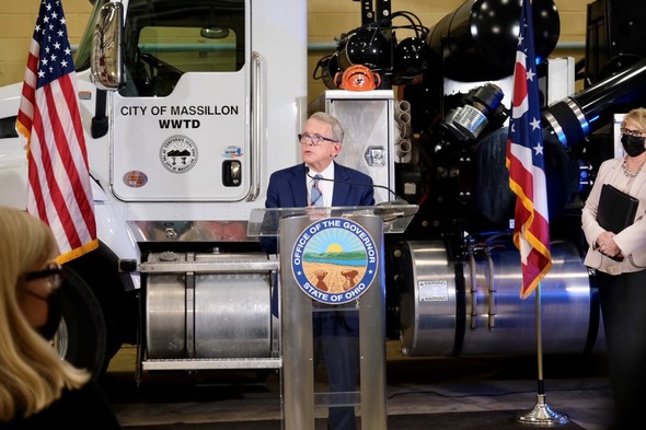 Governor DeWine announces that Massillon will receive a $618,914 grant to replace a failing sanitary sewer and water main.