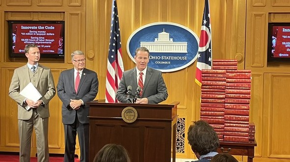 Lt. Governor Husted is joined by Senator Steve Wilson and Representative Thomas Hall for a press conference.