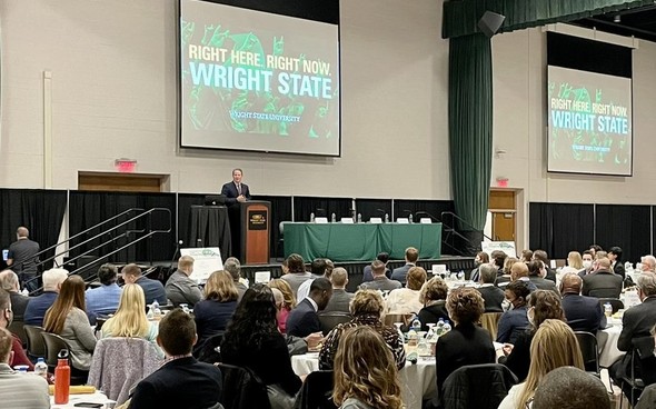 Lt. Governor Jon Husted speaks at Wright State for the Dayton Business Journal Economic Forum.