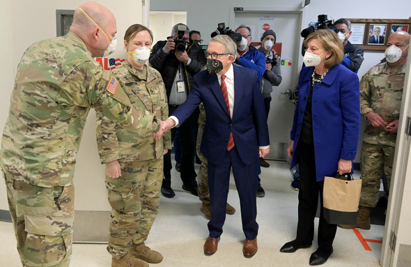 Governor DeWine and First Lady Fran DeWine visited members of the Ohio National Guard last week at Defense Supply Center in Columbus.