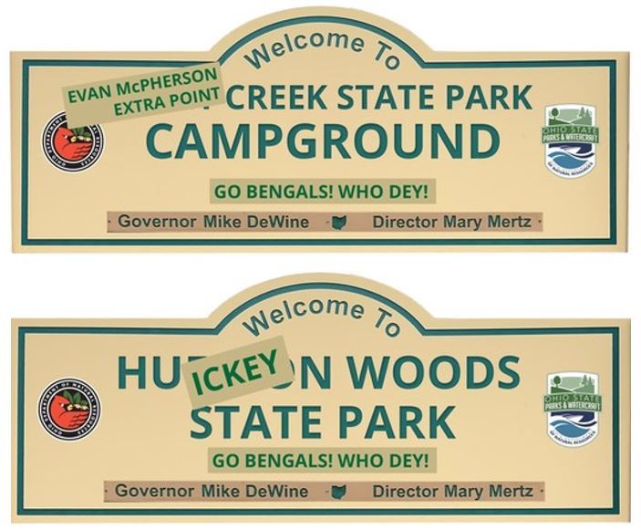 Updated Ohio State Park signs