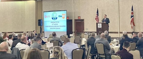 Lt. Governor Husted  speaks at the Career-Tech and Adult Education Legislative Seminar.